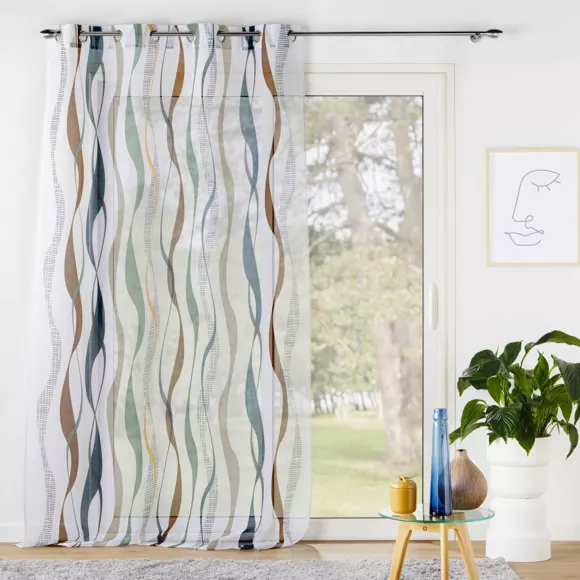 PANNEAU A OEILLETS 140 x 240 CM VOILE SABLE IMPRIME LISANA