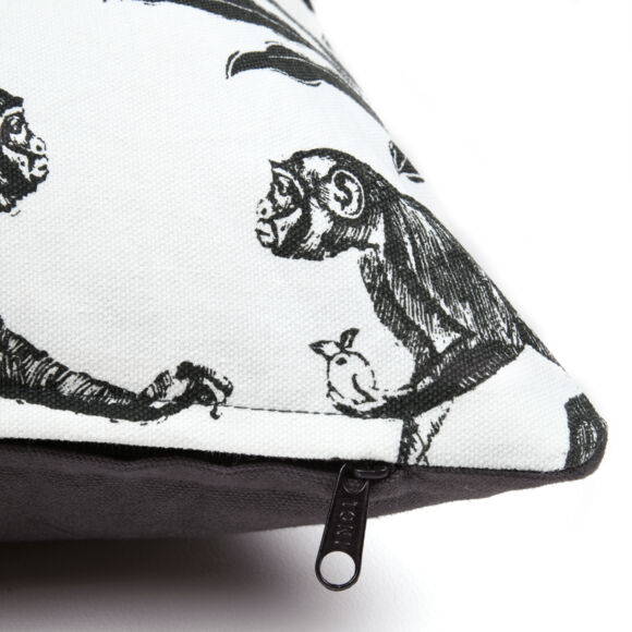 Quadratischer Kissenbezug aus Baumwolle (40 x 40 cm) Macaco Schwarz