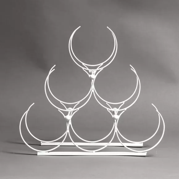 Metalen flessenrek (H 28 cm) Noa Wit