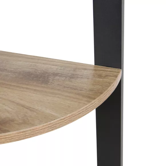 Estante de esquina 4 niveles H125 cm Madera y en metal Negro