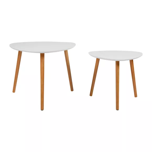 TABLE TRIP.BOIS BLANC X2 PM+GM Dim : 59.5x59.5xH48cm