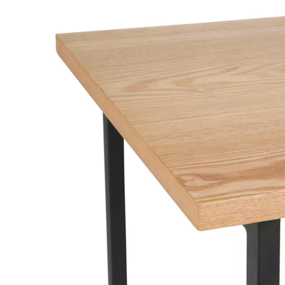 Mesa de apoyo cuadrada madera y en metal (H50 cm) Mokka