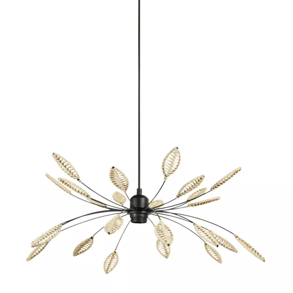 Lámpara de techo en metal y pétalos (D60 cm) Ellisse Natural