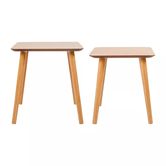 TABLE CARRƒE BOIS x2 PM+GM Dim : 40x40xH43cm
