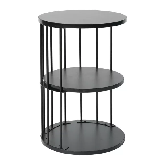 TABLE RONDE 3 NIV.MƒTAL BOIS Dim : D34xH50cm