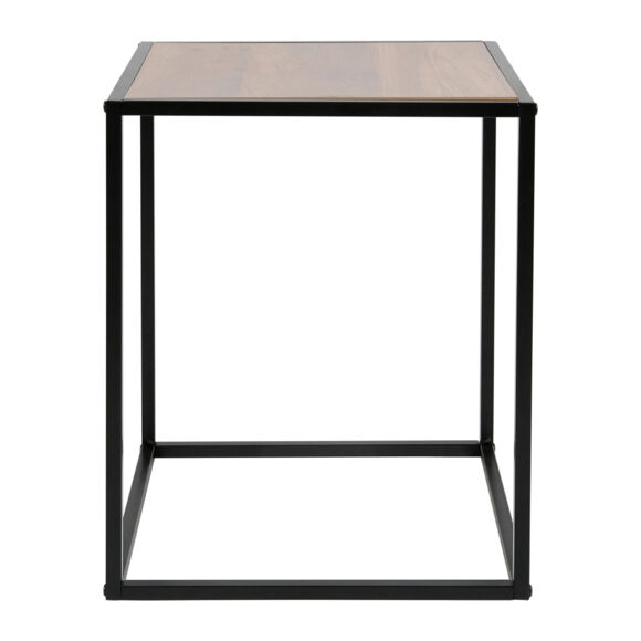 Mesa de apoyo cuadrada de madera y  metal (H50 cm) Industrial