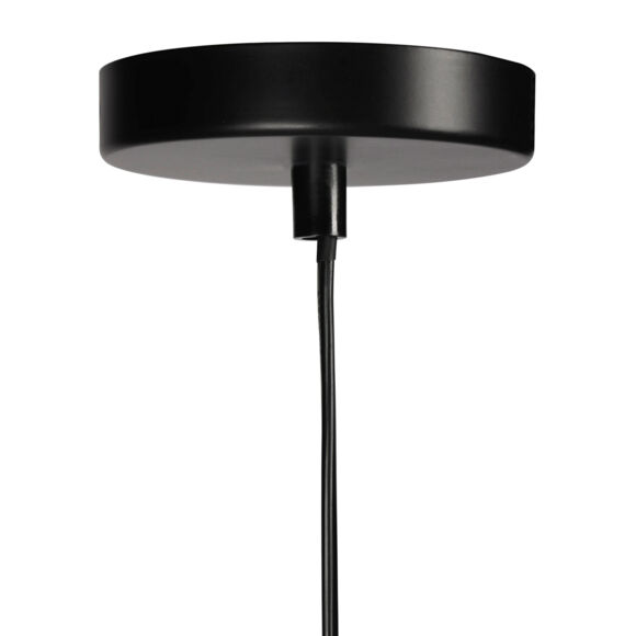 Lámpara de techo en círculo con pompones y cuerda (D35 cm) Charlotte Negro 