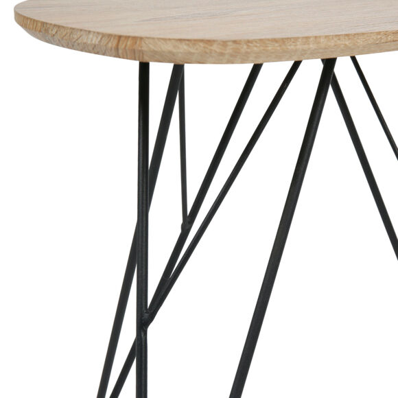Table d'appoint tripode bois et métal (H40 cm) Gigogne