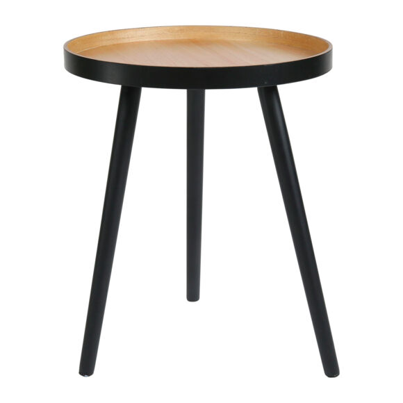 Table d'appoint tripode ronde en bois (H49 cm) Noir