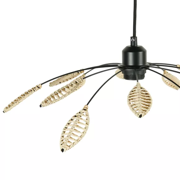 SUSPENSION MƒT.CORDE TIL NAT. Dim : 50x50xH10cm