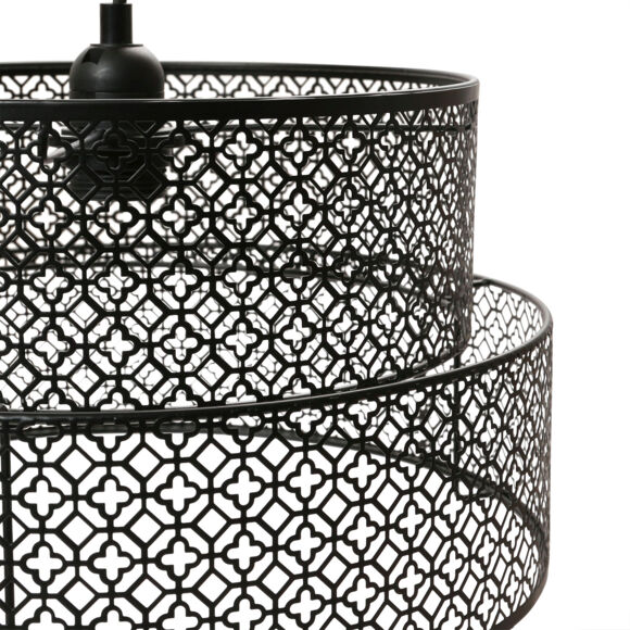 Lampadario rotondo metallo marocchino (D34 cm) Gigogne Nero