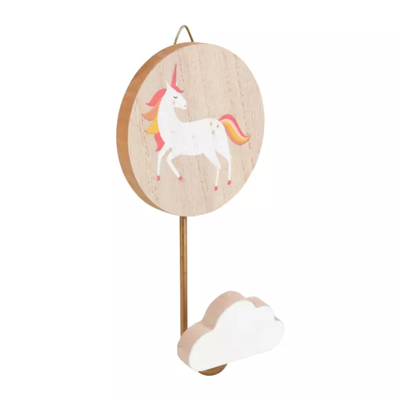 Kleiderhaken Kinderzimmer Holz (H16 cm) Licorne Rosa