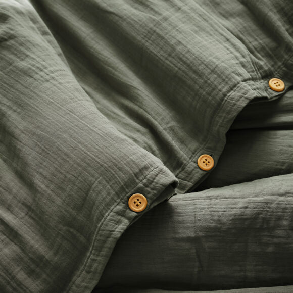 Bettbezug aus Baumwoll-Gaze (200 cm) Gaïa Rosmaringrün 2