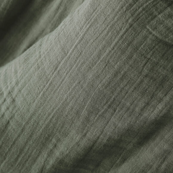 Funda para almohada rectangular en gasa de algodón (L80 cm) Gaïa Verde romero 2