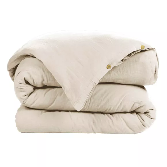 Housse de couette gaze de coton (140 cm) Gaïa Beige pampa