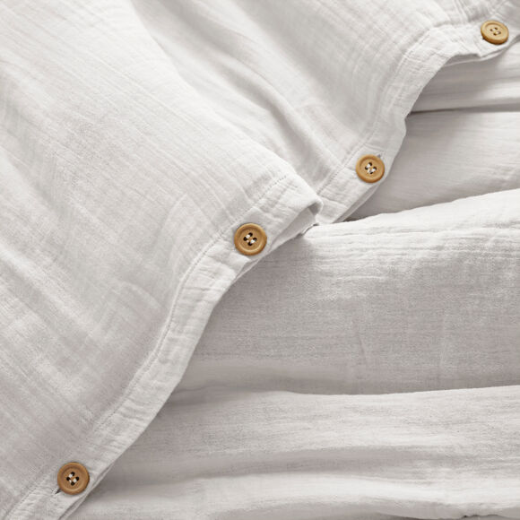 Bettbezug aus Baumwoll-Gaze (280 cm) Gaïa Weiß 2