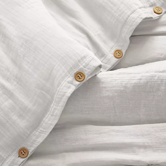 Housse de couette gaze de coton (140 cm) Gaïa Blanc chantilly 2