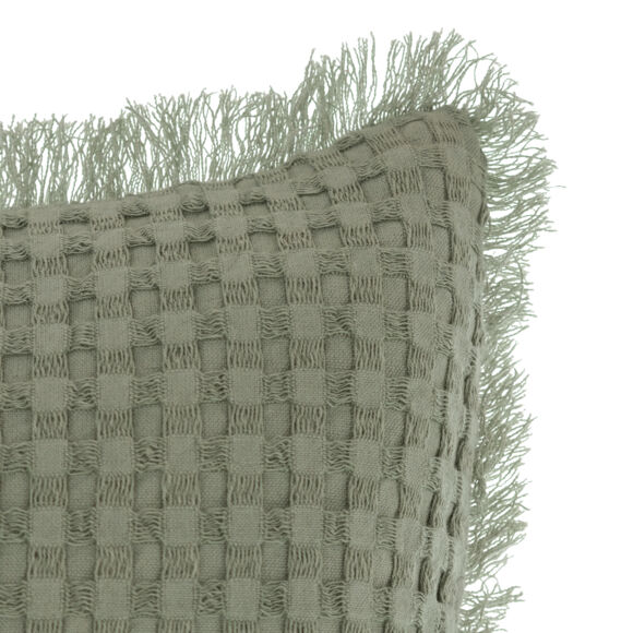 Cojín cuadrado con tejido de tipo panal(45 x 45 cm) Widdy Verde celadón