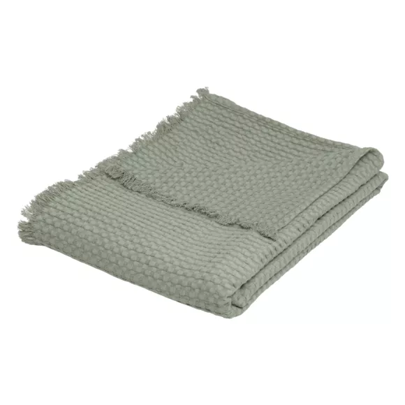 Jeté de lit coton (130 x 180 cm) Widdy Vert céladon