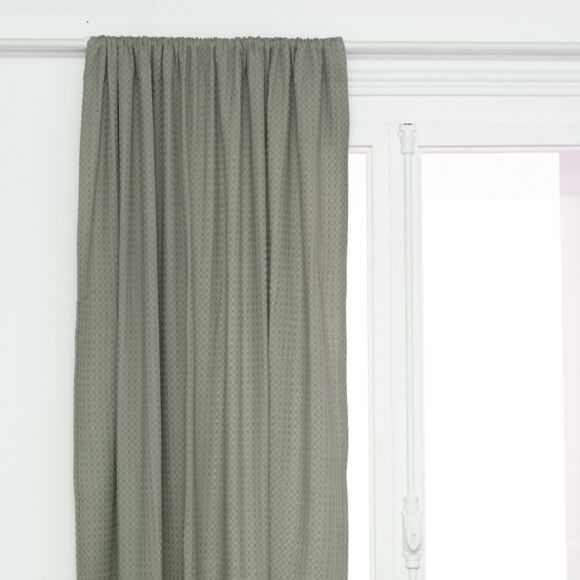 Cortina tejido panal con pasador de barra (130 x 260 cm) Widdy Verde celadón