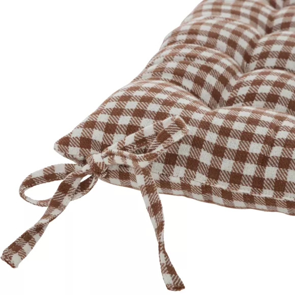 Cuscino per sedia quadrato cotone riciclato The Floral Marrone
