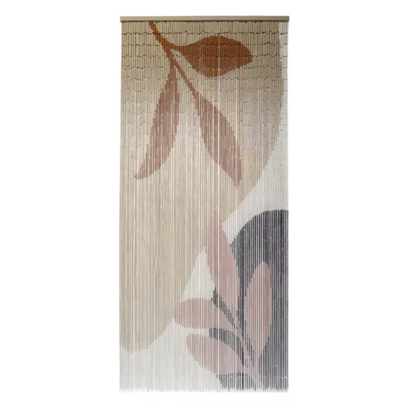 RIDEAU DE PORTE STICKS BAMBOU IMPRIMES ABSTRACTION 90 X 200 CM - BEIGE