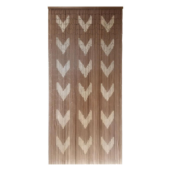 Cortina para puerta bambú (90 x 200 cm) Chevron Topo