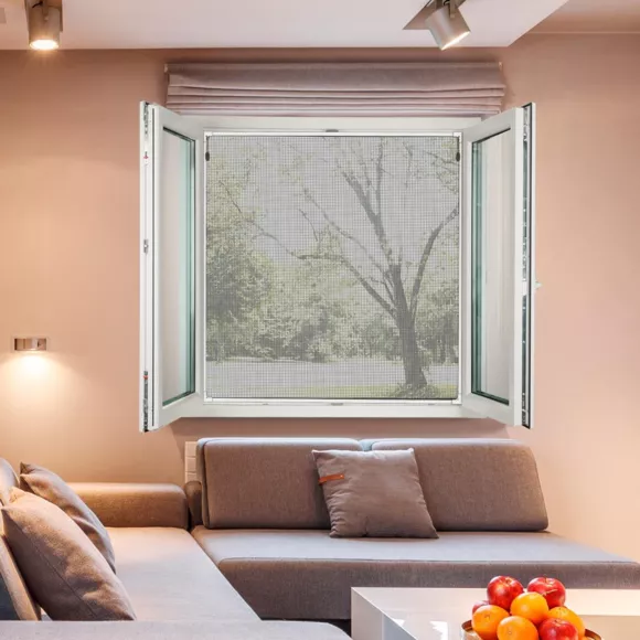 Pantalla mosquitera magnética para ventanas (170 x 180 cm) Blanco y negro