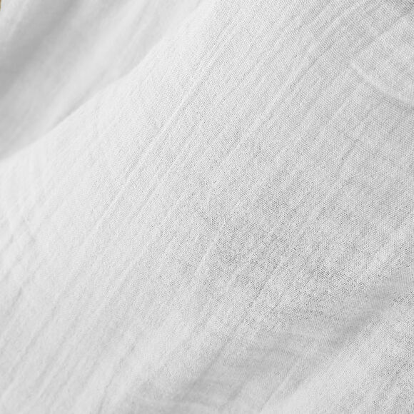 Mantel rectangular en gasa de algodón (L350 cm) Gaïa Blanco chantilly