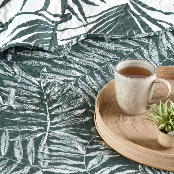 Bedsprei en twee kussenslopen (240 x 220 cm) Manisa Groen