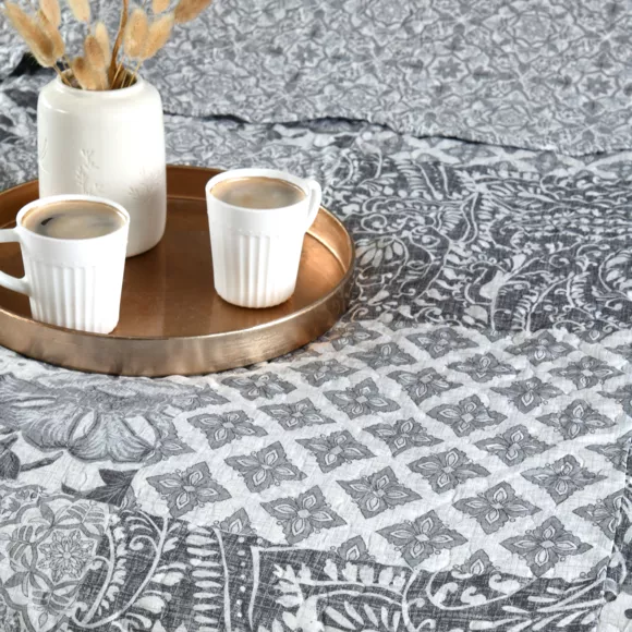 Colcha y fundas de almohada (240 x 220 cm) Octavia Gris