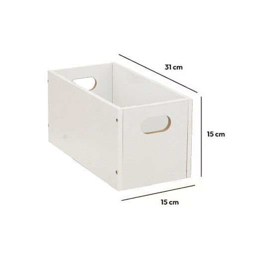 Caja de almacenamiento (15 x 31 x 15 cm) Mano Blanco 3