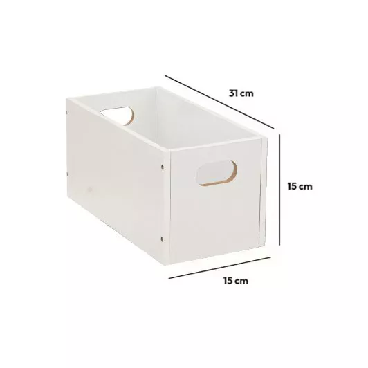 Caja de almacenamiento (15 x 31 x 15 cm) Mano Blanco 3