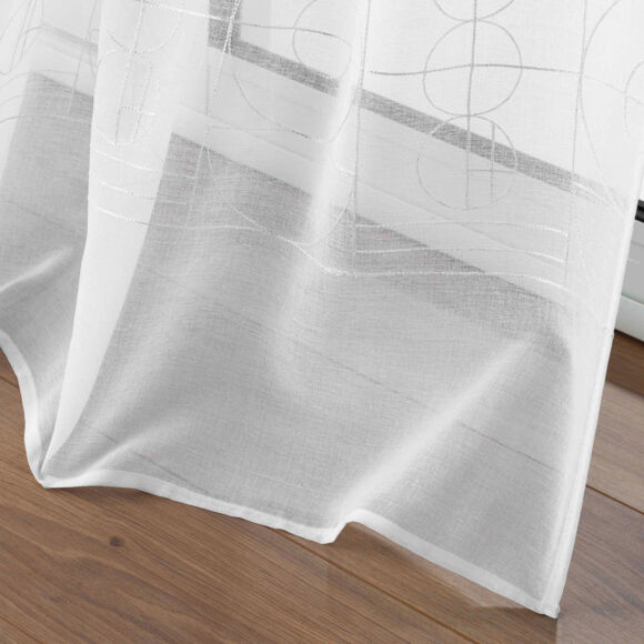 Tenda trasparente ricamata (140 x 240 cm) Odessa Bianco
