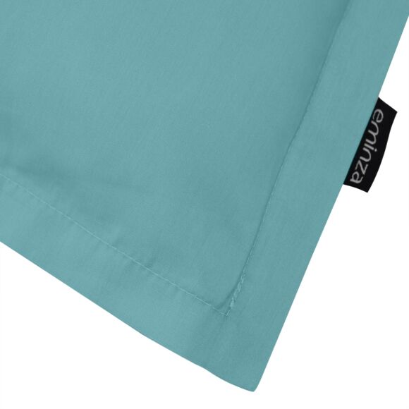 Taie d'oreiller carrée percale de coton (80 x 80 cm) Cali Bleu canard