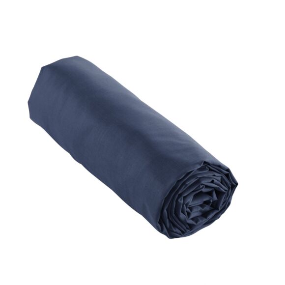Drap housse percale de coton (90 x 200 cm) Cali Bleu marine