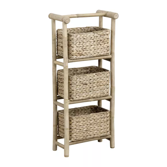 3-Mandenplank van bamboe en waterhyacint (H91 cm) Bali