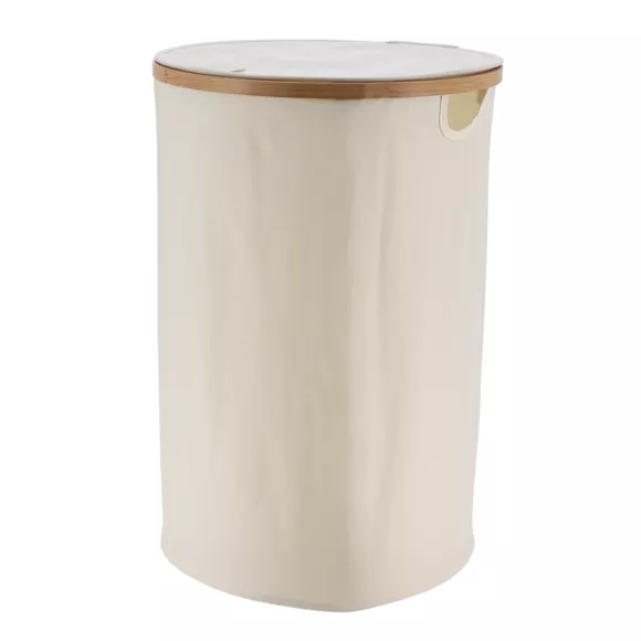 Cesto de ropa redonda y plegable (H60 cm) Purebamboo Crudo