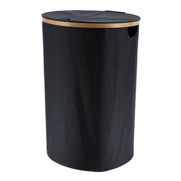 Cesto de ropa redonda y plegable (H60 cm) Purebamboo Negro