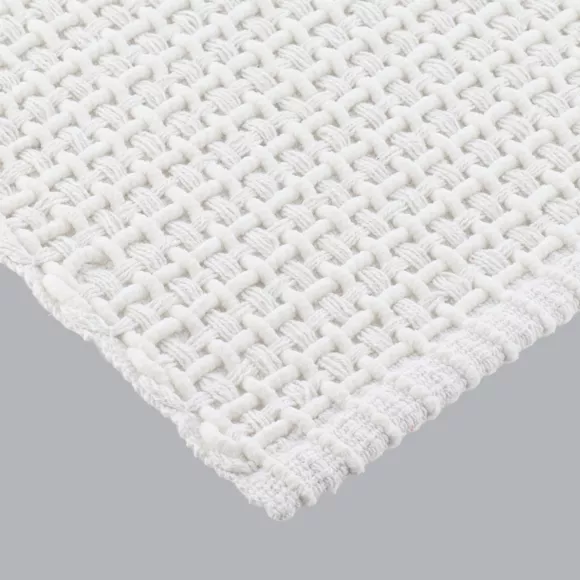 TAPIS POLYESTER/COTON TRESSE 50X120 CM - BLANC