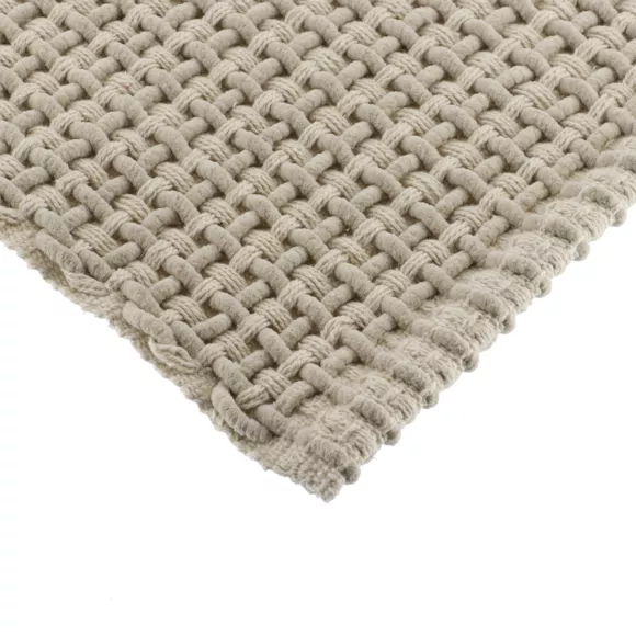 TAPIS MIMETISME POLYESTER/COTON TRESSE  50X90 CM - BEIGE