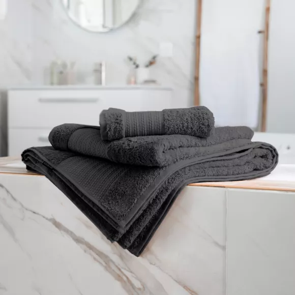 Serviette de bain coton bio (50 x 90 cm) Garance Gris orage 3