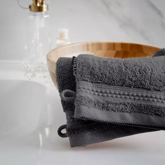 Lot de 2 gants de toilette Coton bio Garance Gris orage 2