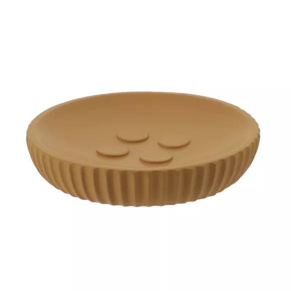 Set di accessori bagno in resina Strié Giallo senape