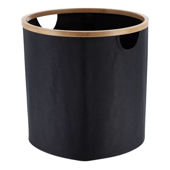 Cesta para ordenar redonda y plegable Purebamboo Negro
