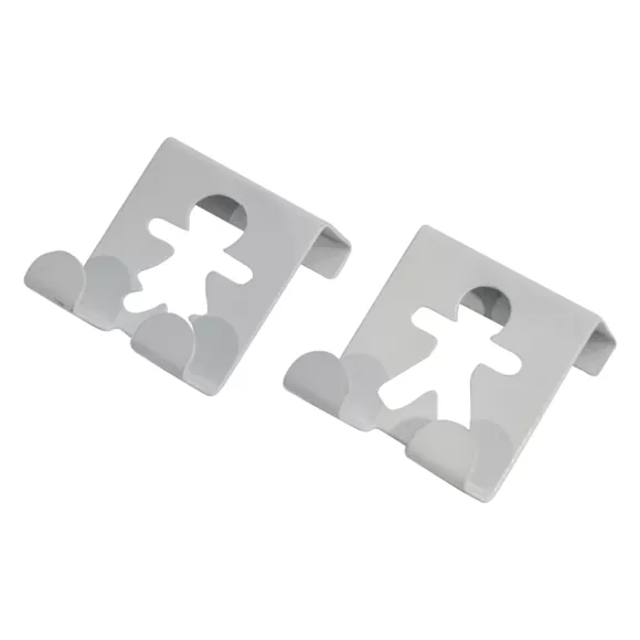 Set di 2 ganci metallo (H4,8 cm) Bonhommes Bianco