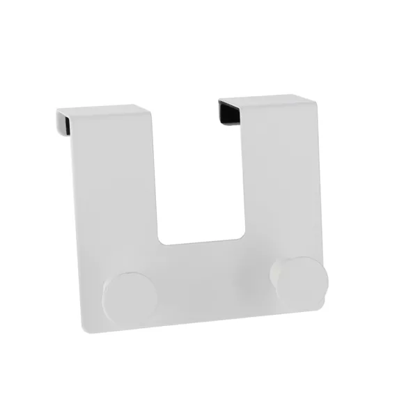 Türhaken Metall 2 Haken (H16 cm) Weiß