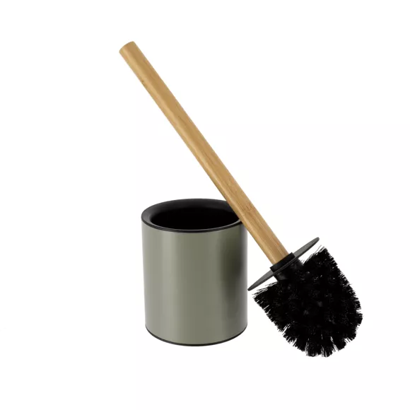 Scopino WC metallo Puro bambù Verde cachi