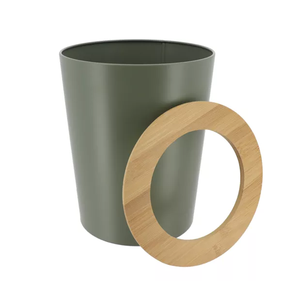 Cubo de basura para baño 5L Purebamboo Verde kaki