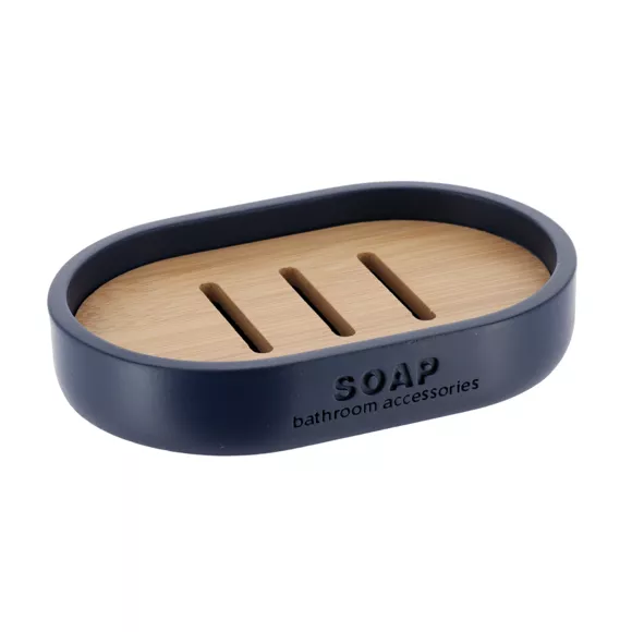 Set di accessori bagno Puro bambù Blu marino
